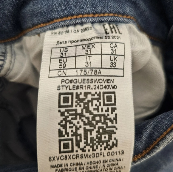 Guess Ankle Skinny Jeans Women's Size 31 Pre-Loved *2 flaws - Picture 4 of 10
